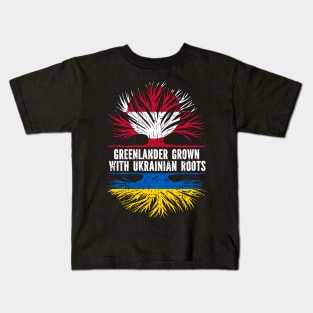 Greenlander Grown with Ukrainian Roots Flag Kids T-Shirt